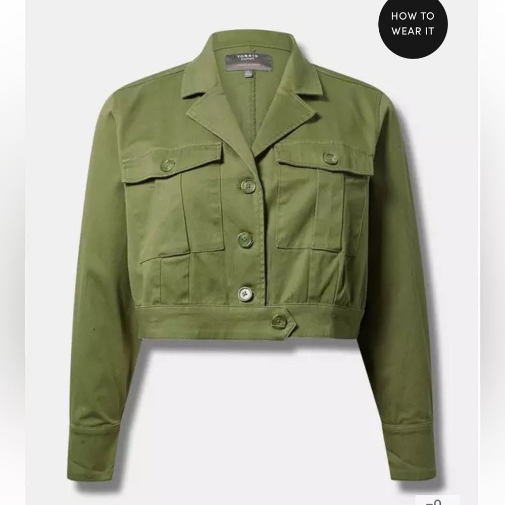 Torrid LT WT‎ TWILL SAFARI JACKET size 3 NWT
